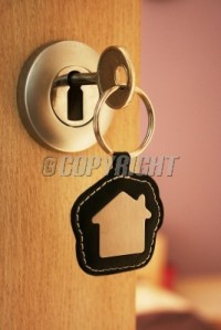 Key lock and house icon image